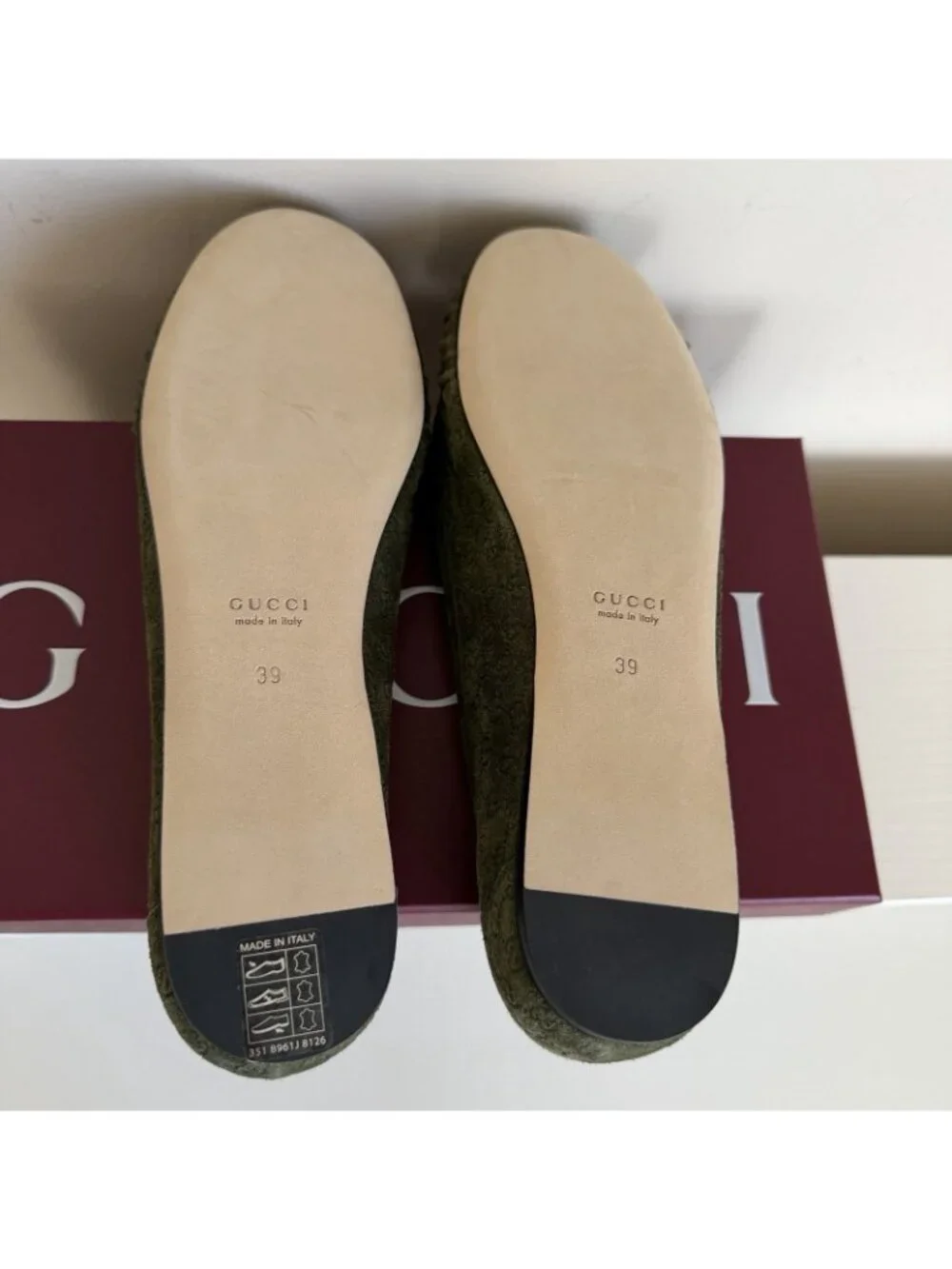 NEW GUCCI Women's GG Suede Kensington Horsebit Loafers EU 39 / US 9 Ballet Flats - Picture 6 of 10